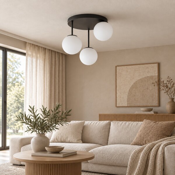 Lampa sufitowa Aurelia 3xE27 led czarna kule