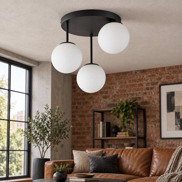 Lampa sufitowa Aurelia 3xE27 led czarna kule
