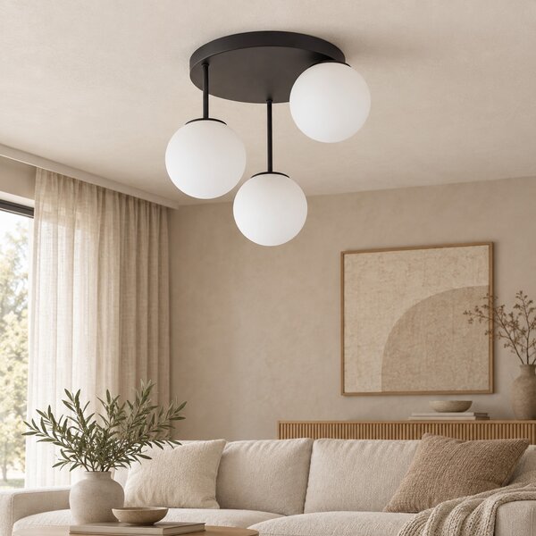 Lampa sufitowa Aurelia 3xE27 led czarna kule