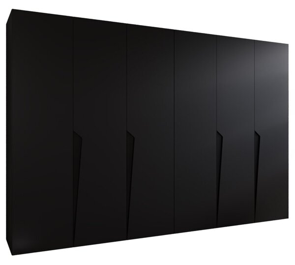 Szafa uchylna otwierana Piano 1 300 (2x150) wys. 202 cm czarny + u. czarny