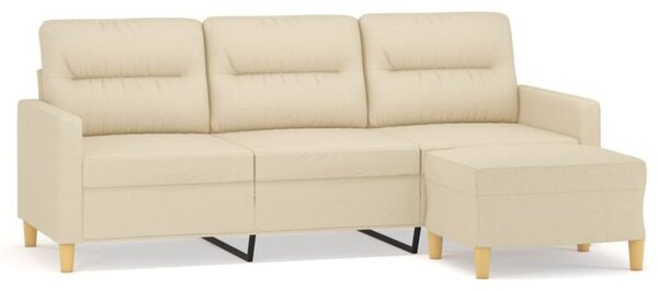 Sofa 3-osobowa, kremowa, 180 cm, tapicerowana tkaninÄ