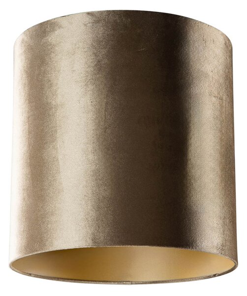 Abażur welurowy brązowy ze złotym wnętrzem 40/40/40