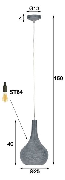 ZIJLSTRA Lampa wisząca Bombur, możliwość ściemniania, czarny, salon / jadalnia, metal