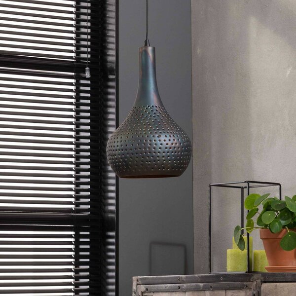 ZIJLSTRA Lampa wisząca Bombur, możliwość ściemniania, czarny, salon / jadalnia, metal