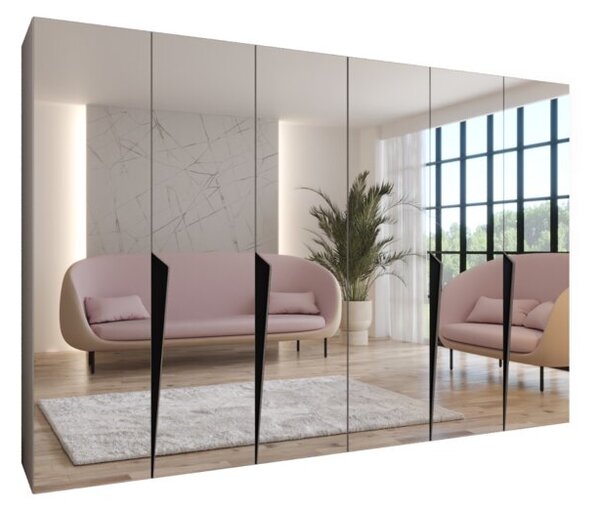Szafa uchylna otwierana Piano 1 300 (2x150) wys. 202 cm kaszmir + u. czarny