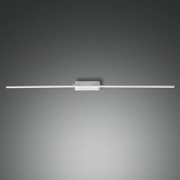 Fabas Luce Oświetlenie lustra LED Nala, białe, szerokość 110 cm, metalowe Nala, biały / opal, łazienka, metal, nowoczesny