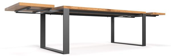 Stół industrialny Mova z dostawkami Buk 120x80 cm Jedna dostawka 50 cm