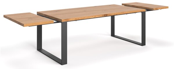 Stół industrialny Mova z dostawkami Buk 120x80 cm Jedna dostawka 50 cm