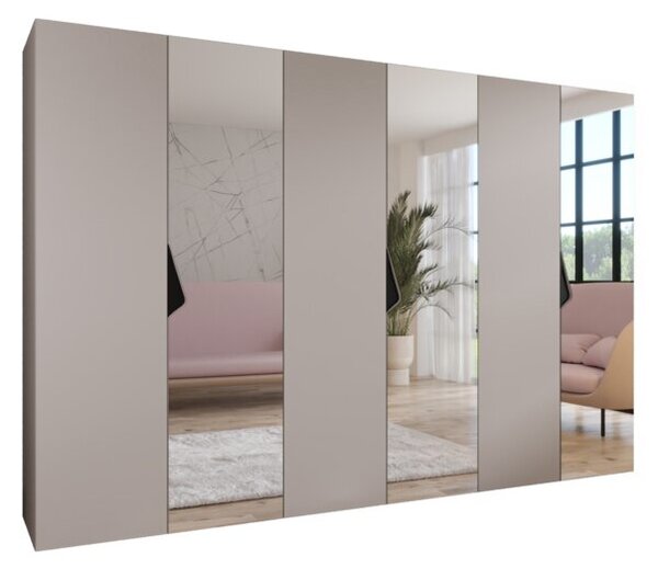Szafa uchylna otwierana Sandi 2 300 (3x100) wys. 202 cm kaszmir + u. czarny