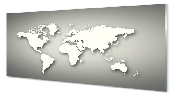 Obraz na szkle Szare tło biała mapa