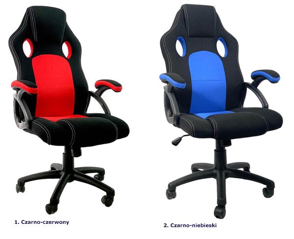 Czarno-czerwony fotel gamingowy R3-S49