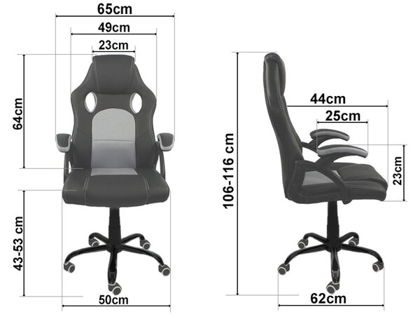 Czarno-czerwony fotel gamingowy R3-S49