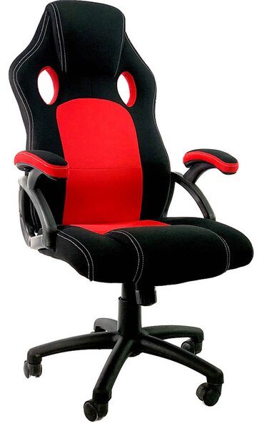 Czarno-czerwony fotel gamingowy R3-S49