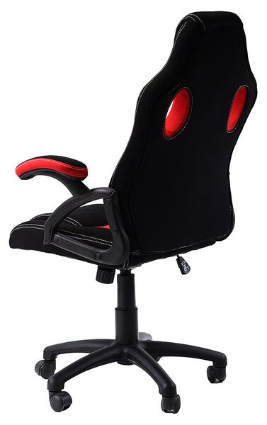 Czarno-czerwony fotel gamingowy R3-S49