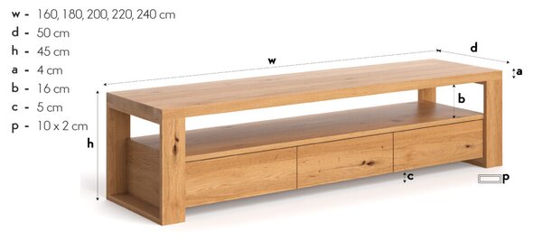 Szafka RTV drewniana Harmony Olcha 160 cm