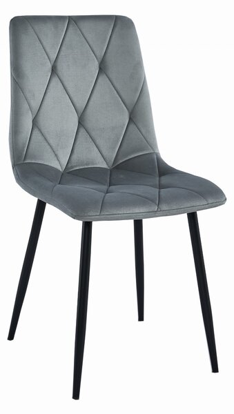 Krzesło do salonu Libra tapicerowane aksamitne szare