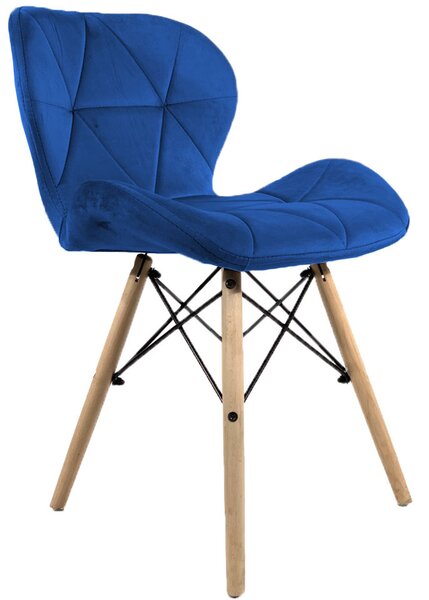 Niebieskie krzesło tapicerowane - Ksenin 3X