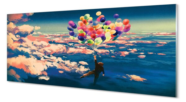 Obraz na szkle Niebo chmury balony