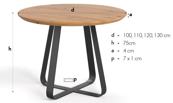 Stół okrągły Loop Buk 100 cm
