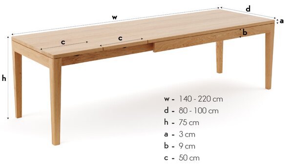 Stół Butterfly z systemem motylkowym Jesion 140x80 cm Dwie dostawki 50 cm