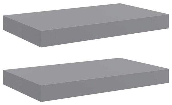 Półki ścienne, 2 szt., szare, 40x23x3,8 cm, mdf