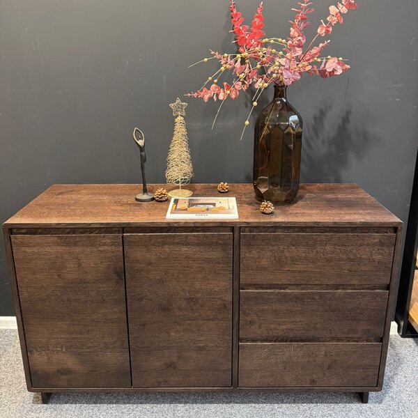 Komoda drewniana Gloire 140 cm, dąb, bejca Katalonia - Outlet Dąb 140 cm Lakier matowy Katalonia