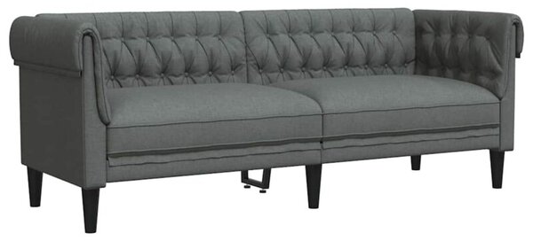 Sofa chesterfield ciemnoszara z pikowaniem i zaokrÄ glonymi ramionami