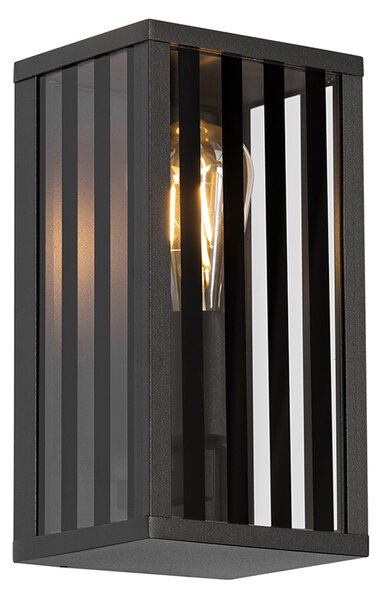 Zewnetrzna Moderne buiten wandlamp zwart met smoke glas 26 cm IP44 - Dijon Oswietlenie zewnetrzne