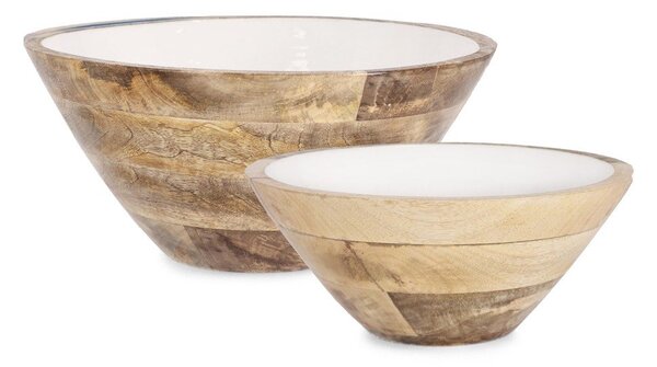 Białe drewniane misy zestaw 2 szt. ø 30,5 cm Knossos – Yes Everyday