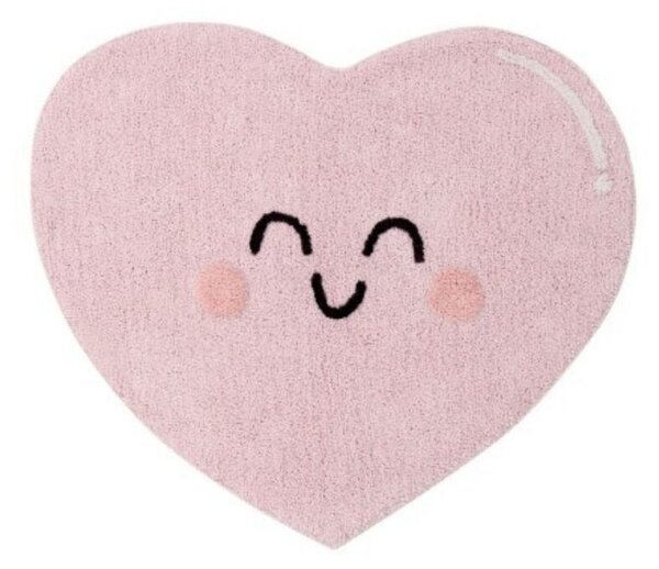 Różowy dywan w kształcie serduszka 90x105 cm HAPPY HEART