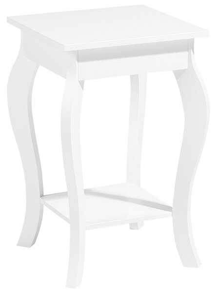 Elegancki stolik kawowy pomocniczy kwadratowy ozdobny biały Avon Beliani