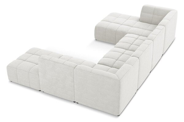 Biały narożnik z materiału bouclé (w kształcie litery U) Aloha – Makamii