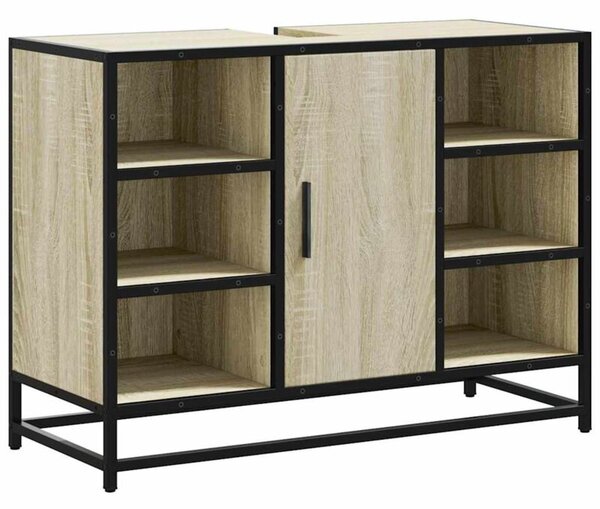 Szafka pod umywalkę łazienkową sonoma oak 80x33x60 cm drewno klejone