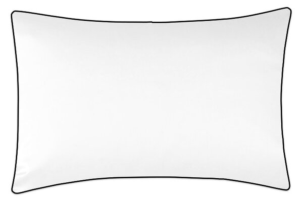 Poszewka satynowa SAN ANTONIO biała z czarną lamówką - 40 x 40