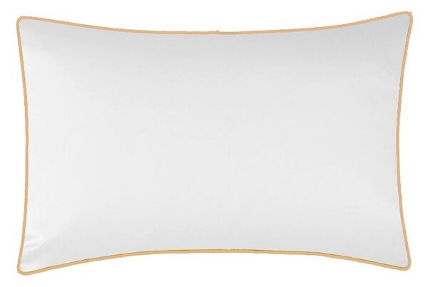 Poszewka satynowa SAN ANTONIO biała z beżową lamówką - 40 x 40