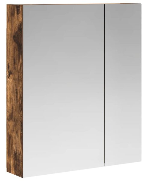 Szafka z lustrem do łazienki dąb wędzony 60 x 14,5 x 70 cm