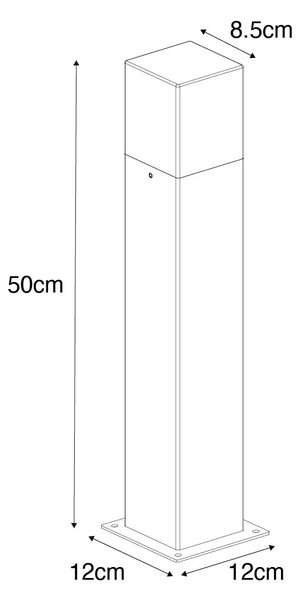 Lampa zewnętrzna 50 cm rdzawo-brązowa z kolcem do ziemi i przejściem kablowo-przewodowym - Denmark