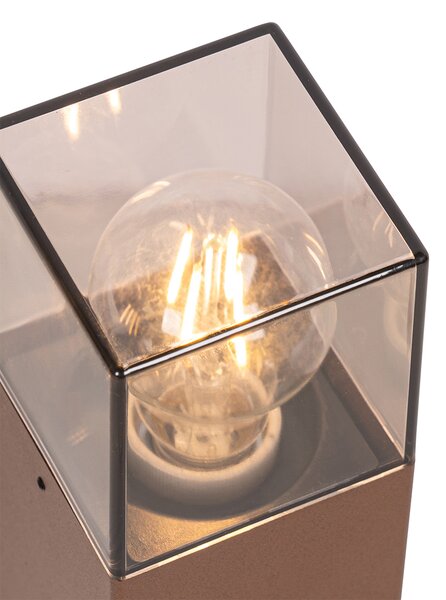 Lampa zewnętrzna 30 cm rdzawo-brązowa z kolcem do ziemi i wpustem kablowej - Denmark