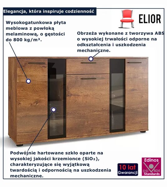Komoda do salonu w kolorze dąb lefaks F9-T86