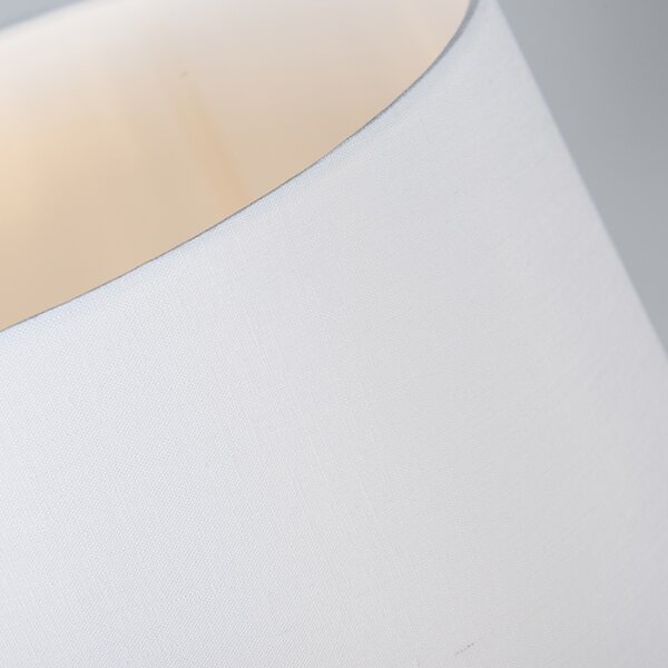 Lampa stołowa czarna z kloszem białym 35 cm regulowana - Parte