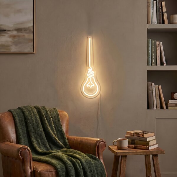 Neonowa lampa ścienna ciepła biel z LED - Żarówka