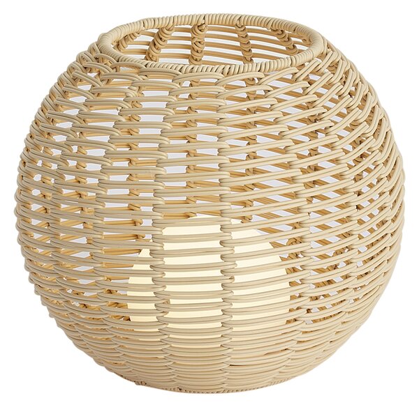 Zewnętrzna lampa stołowa taupe 30 cm z akumulatorem LED i USB-C IP44 - Oli