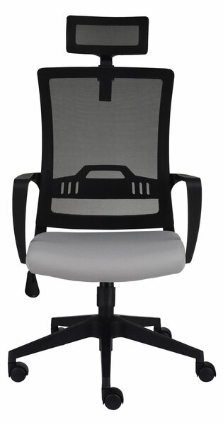 Fotel Speed BS HD - biurowy, ergonomiczny, siatkowy, wygodny dla kręgosłupa, z zagłówkiem