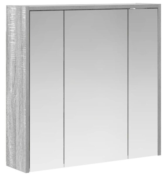 Szafka z lustrem do łazienki szary sonoma 63,5 x 16 x 62,5 cm