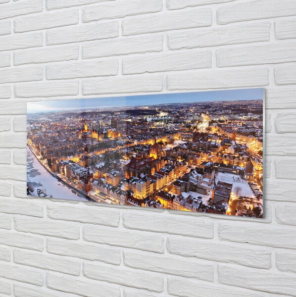 Panel szklany do Kuchni Zimowy Gdańsk nad Motławą