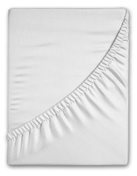 Białe flanelowe prześcieradło z gumką 90x200 cm – Good Morning