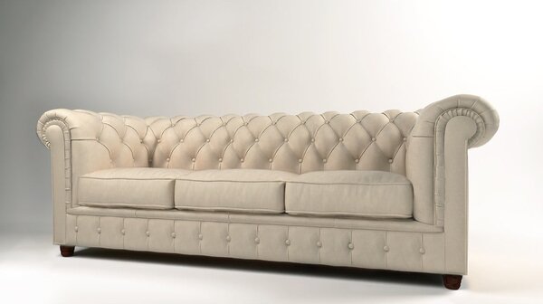 Kremowa aksamitna sofa 230 cm Cambridge – Ropez