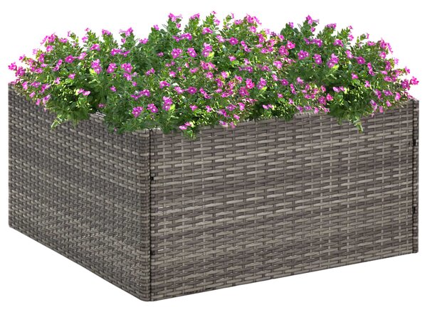 Donica ogrodowa, szara, 80x80x40 cm, rattan PE