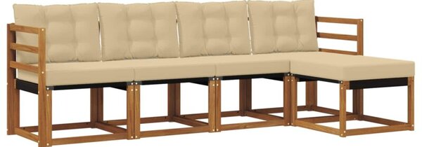 Zestaw mebli ogrodowych z litego drewna akacjowego z poduszkami i ergonomiczny designem
