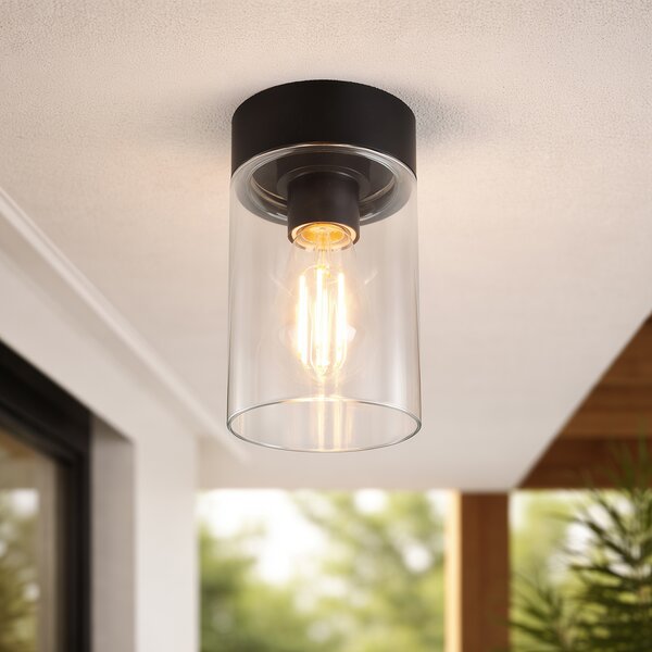 Nowoczesna lampa sufitowa czarna 22,6 cm IP44 - Jarra